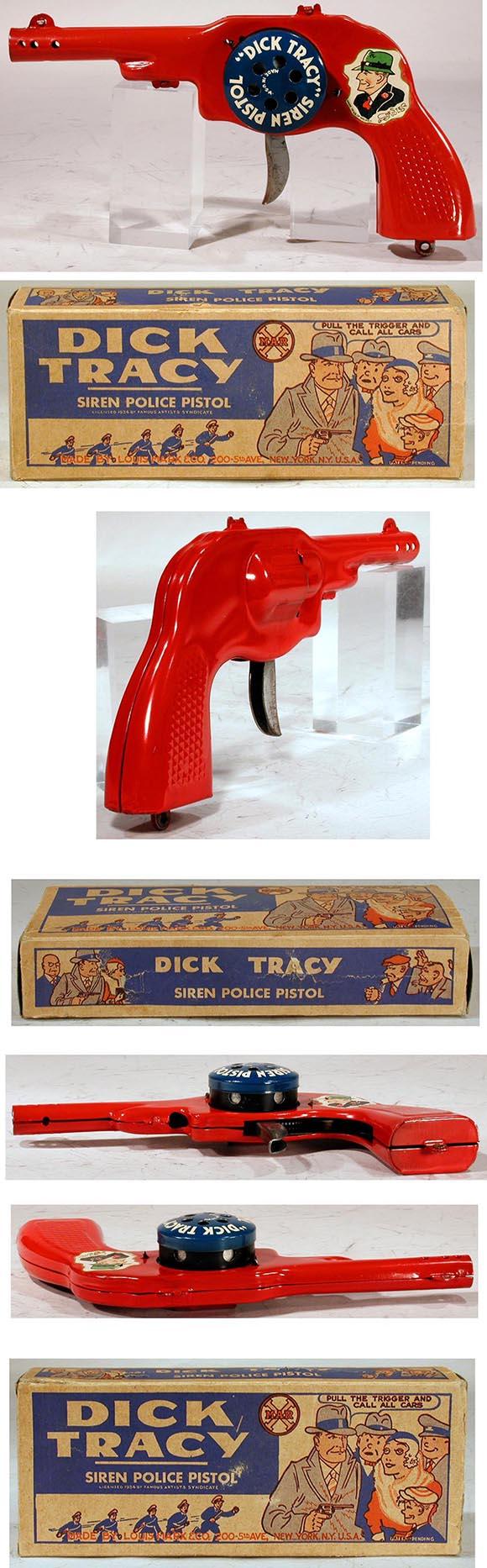 1935 Marx, Dick Tracy Siren Police Pistol in Original Box